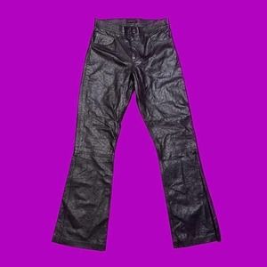 Swann purple dimpled leather pants